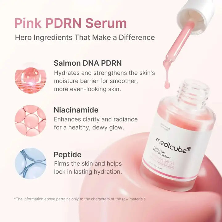 Medicube - PDRN Pink Peptide Serum (30ml) - Rigenerante e Illiminante