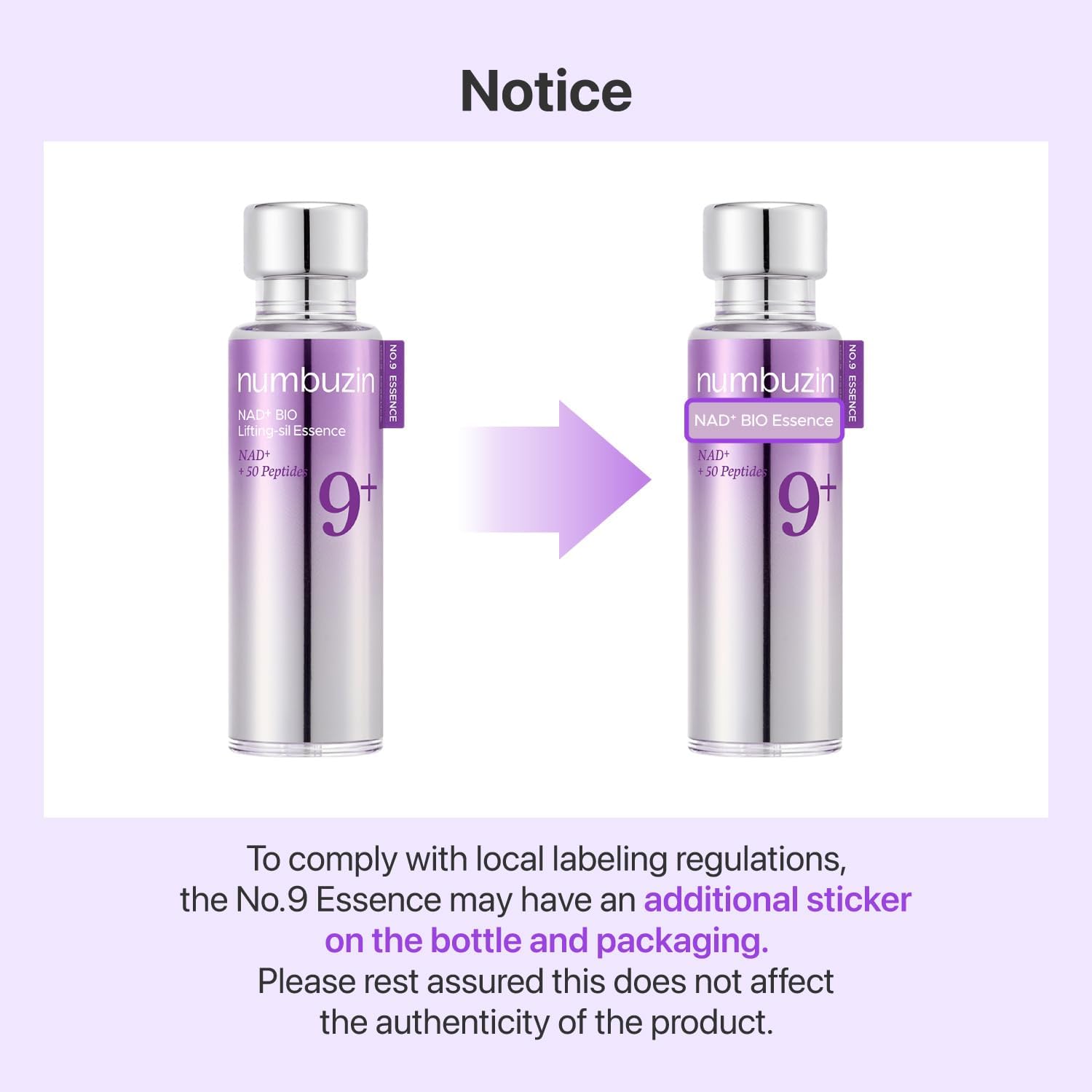 Numbuzin – No.9+ NAD BIO Lifting-sil Essence Rimpolpante e Rigenerante | 50ml