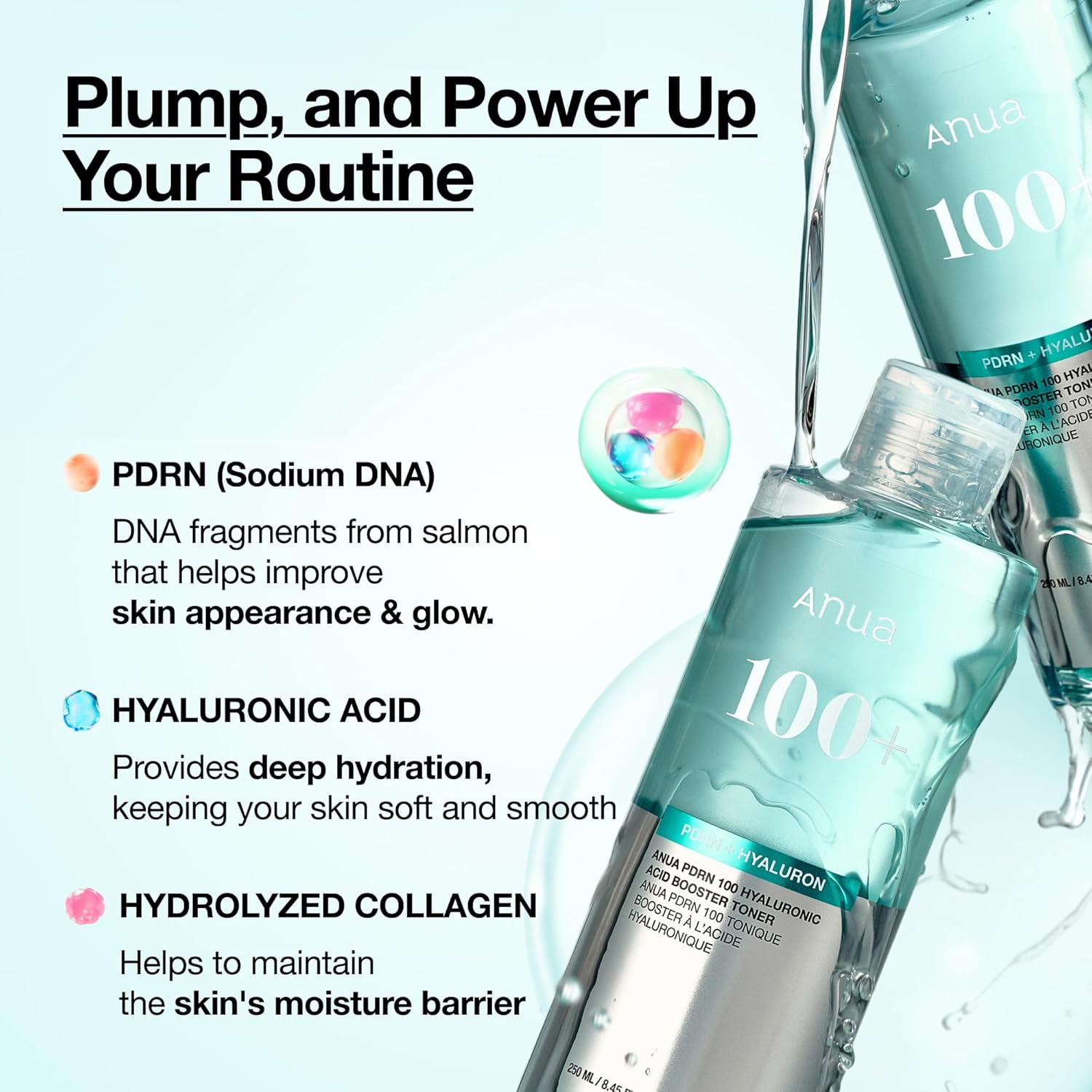 Anua – PDRN 100 Hyaluronic Acid Booster Toner, 250ml