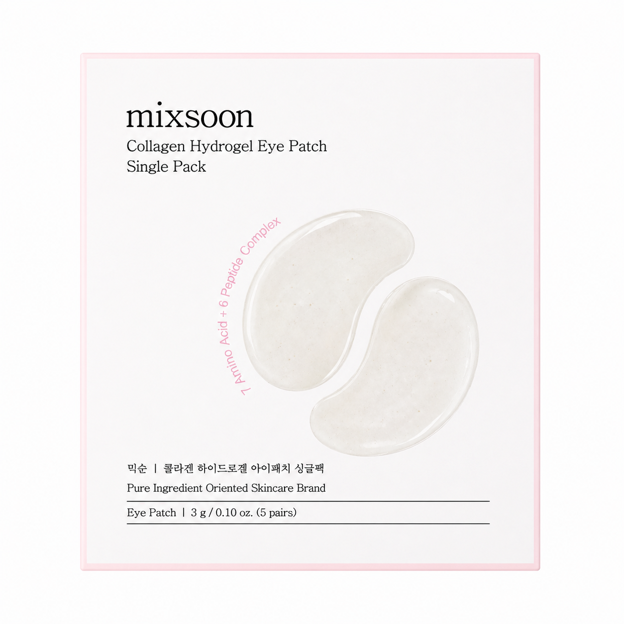 Mixsoon – Collagen Hydrogel Eye Patch Single Pack, 5 pairs