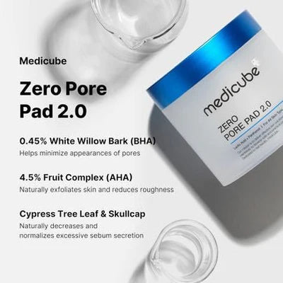 Medicube Zero Pore Pads 2.0 – Dischetti Esfolianti Tonificanti per Pori Dilatati e Sebo (70 pz)